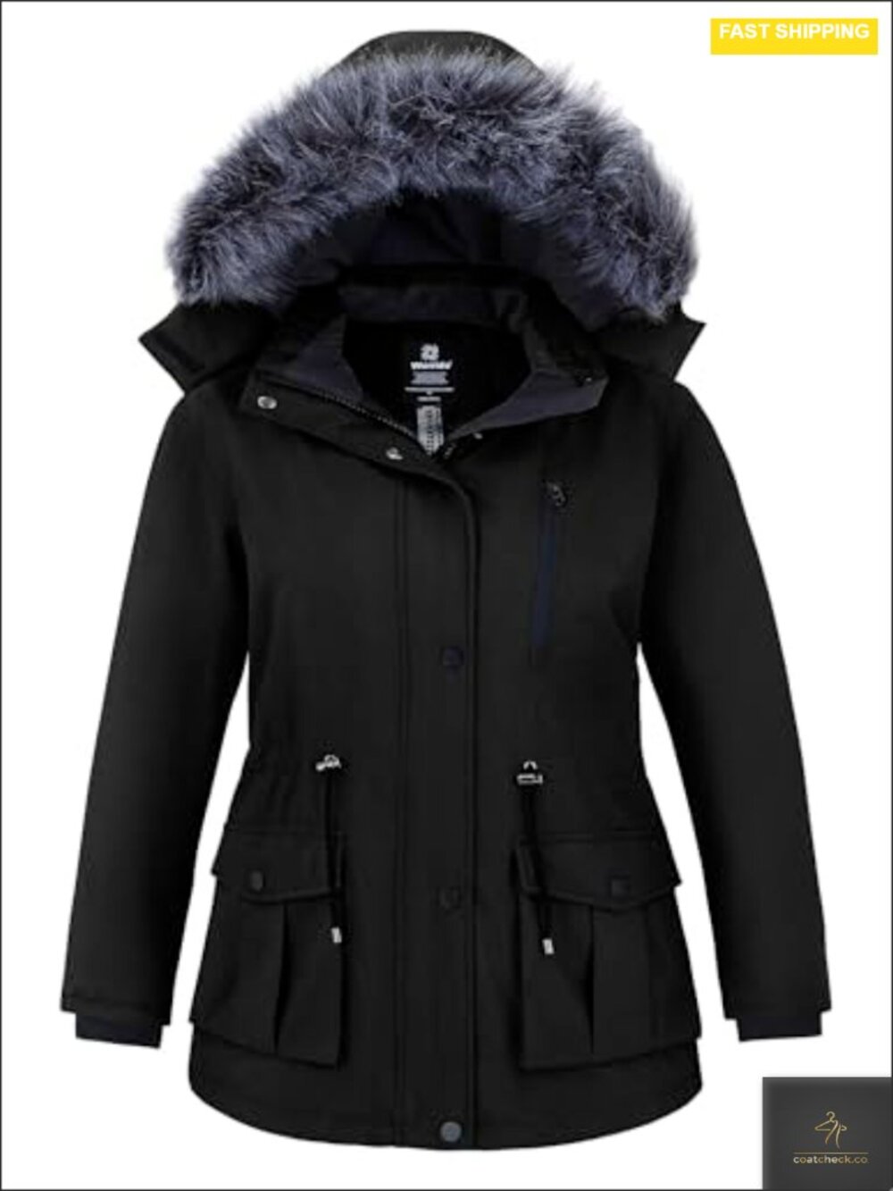 Plus Size Winter Puffer Coat Waterproof Parka Jacket Detachable Hood